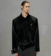 HEYFANCYSTYLE Men's Luxury Crocodile Embossed Vegan Leather Jacket - Designer Style